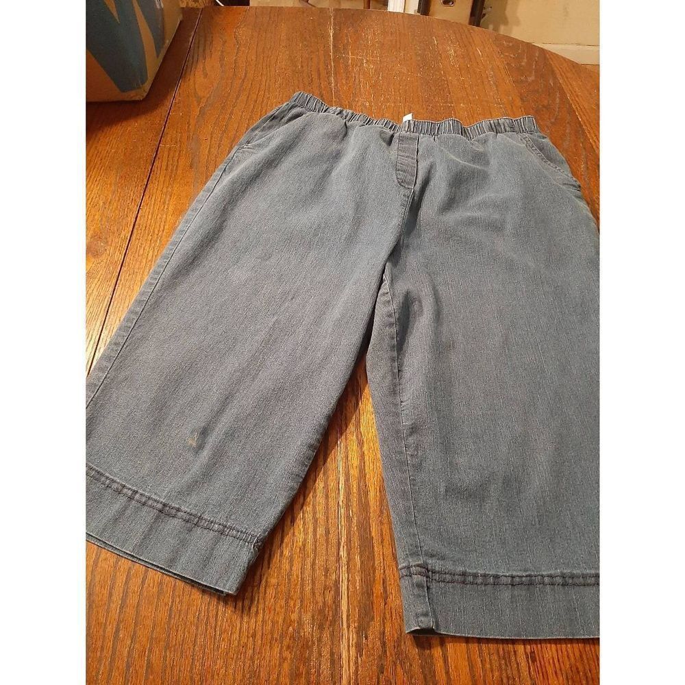 Size 16 Southern Lady Blue Denim Blue Jean Elastic Waist Bermuda Shorts
